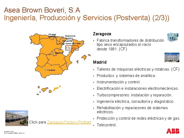 Asea Brown Boveri, S. A Ingeniería, Producción y Servicios (Postventa) (2/3)) Vizcaya Galindo Guipúzcoa