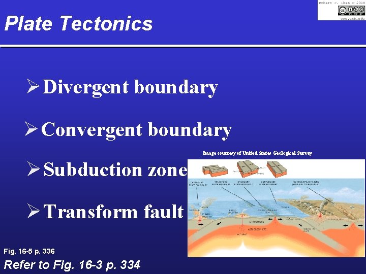 Plate Tectonics Ø Divergent boundary Ø Convergent boundary Image courtesy of United States Geological