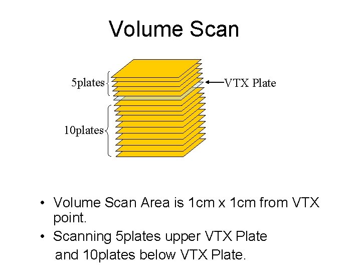 Volume Scan 5 plates VTX Plate 10 plates • Volume Scan Area is 1