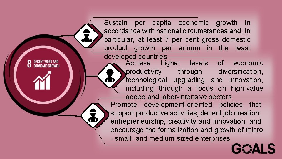 Sustain per capita economic growth in accordance with national circumstances and, in particular, at