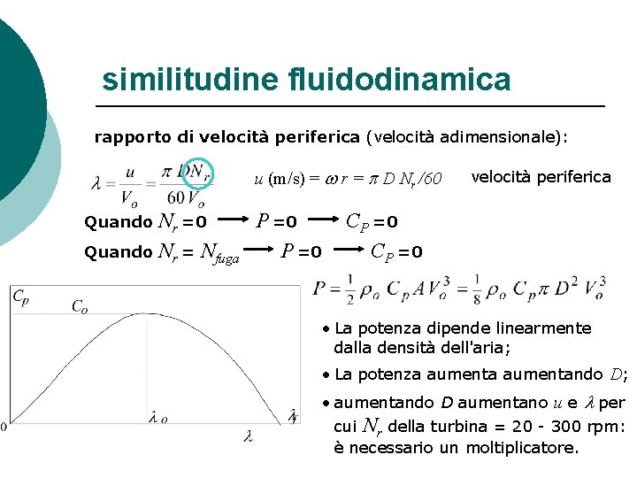 similitudine fluidodinamica rapporto di velocità periferica (velocità adimensionale): u (m/s) = w r =