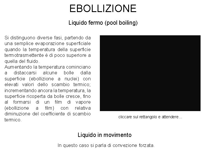 EBOLLIZIONE Liquido fermo (pool boiling) Si distinguono diverse fasi, partendo da una semplice evaporazione