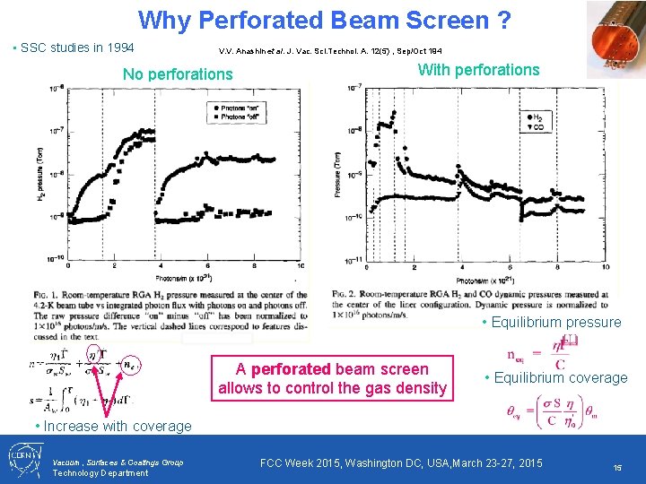 Why Perforated Beam Screen ? • SSC studies in 1994 V. V. Anashin et