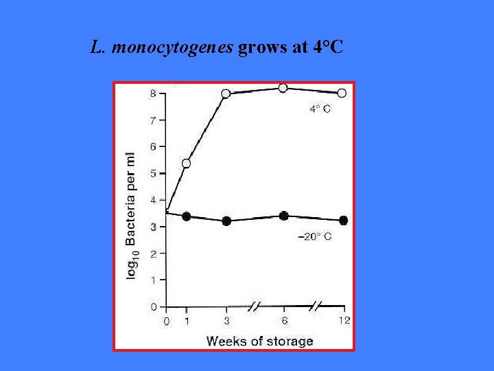 L. monocytogenes grows at 4°C 