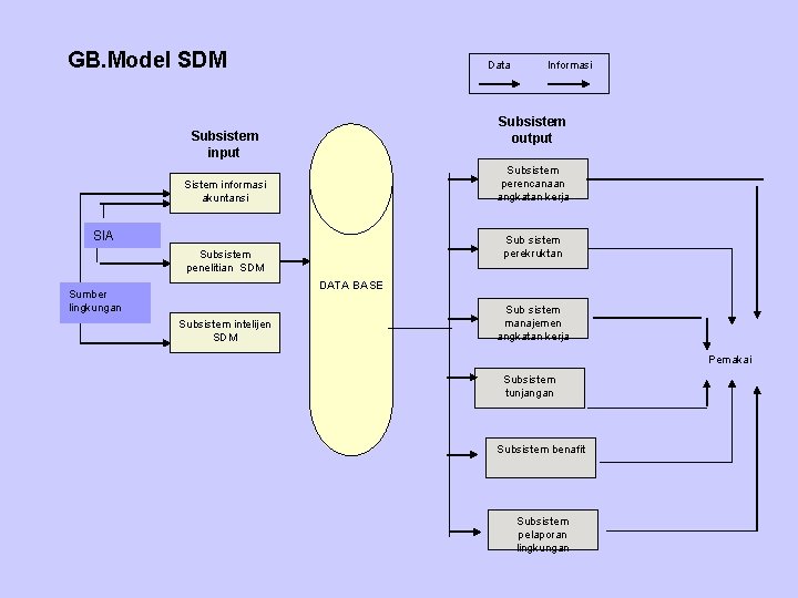 GB. Model SDM Data Informasi Subsistem output Subsistem input Subsistem perencanaan angkatan kerja Sistem