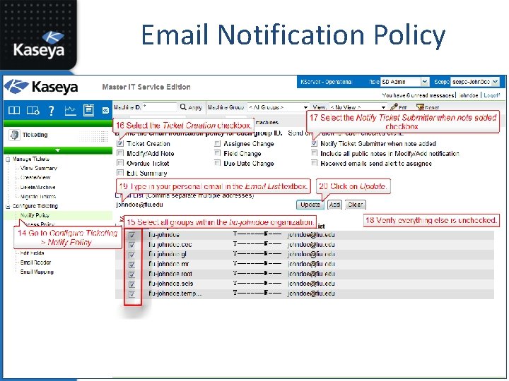Email Notification Policy 