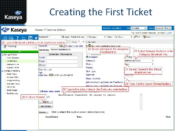 Creating the First Ticket 