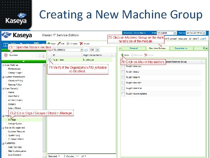 Creating a New Machine Group 