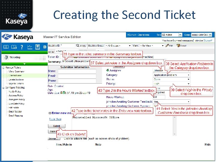 Creating the Second Ticket 
