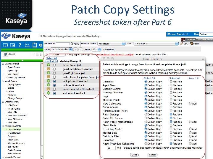 Patch Copy Settings Screenshot taken after Part 6 