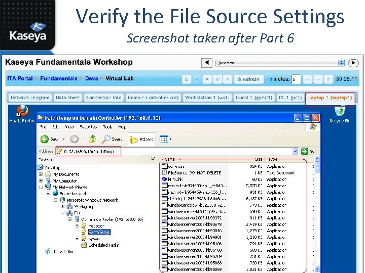 Verify the File Source Settings Screenshot taken after Part 6 