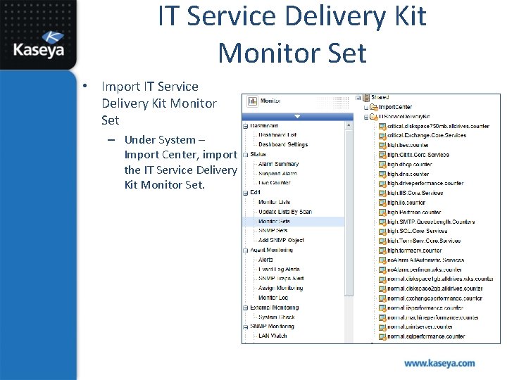 IT Service Delivery Kit Monitor Set • Import IT Service Delivery Kit Monitor Set