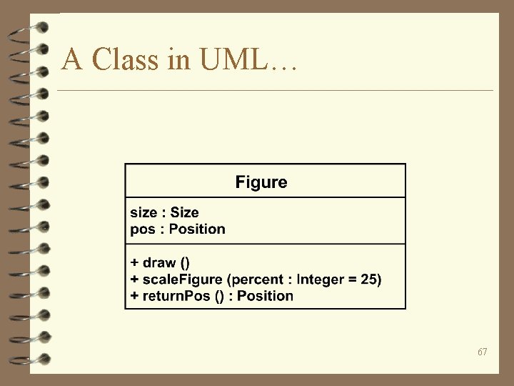 A Class in UML… 67 
