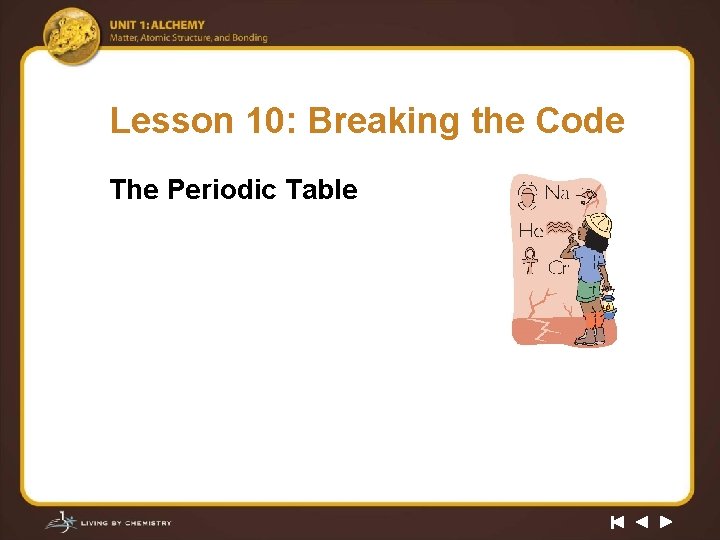 Lesson 10: Breaking the Code The Periodic Table 