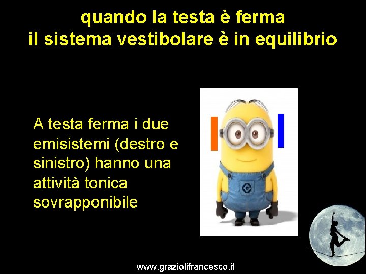 quando la testa è ferma il sistema vestibolare è in equilibrio A testa ferma