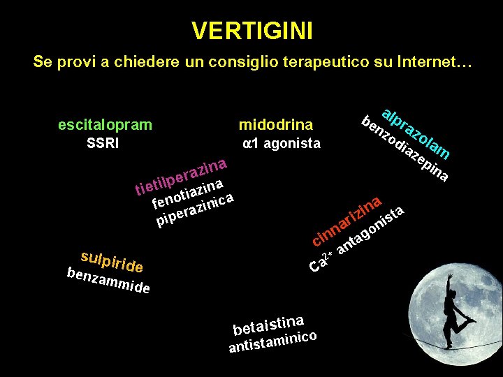 VERTIGINI Se provi a chiedere un consiglio terapeutico su Internet… escitalopram midodrina SSRI a