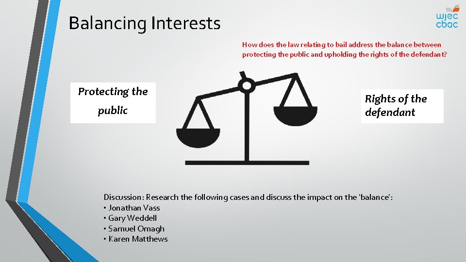 Balancing Interests How does the law relating to bail address the balance between protecting