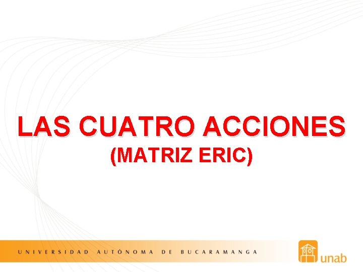 LAS CUATRO ACCIONES (MATRIZ ERIC) 