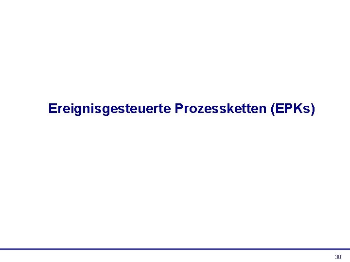 Ereignisgesteuerte Prozessketten (EPKs) 30 