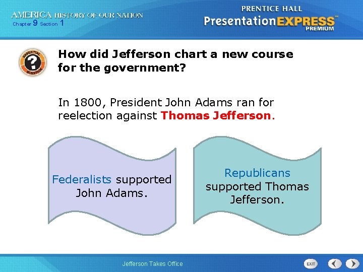 Chapter 9 Section 1 How did Jefferson chart a new course for the government?