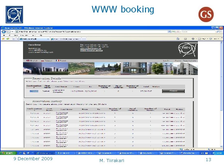 WWW booking 9 December 2009 M. Tiirakari 13 