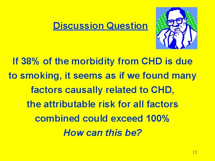 Discussion Question If 38% of the morbidity from CHD is due to smoking, it