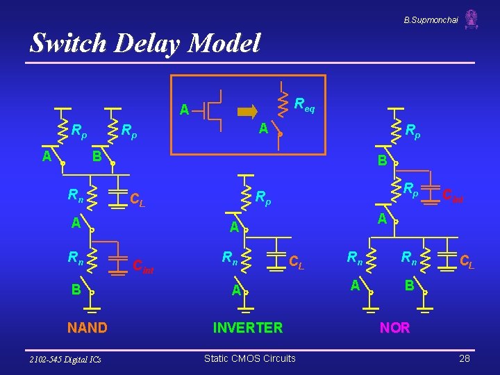 B. Supmonchai Switch Delay Model Req A Rp A A Rp Rp B Rn