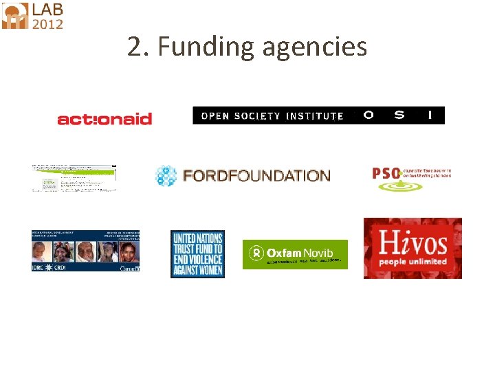 2. Funding agencies 