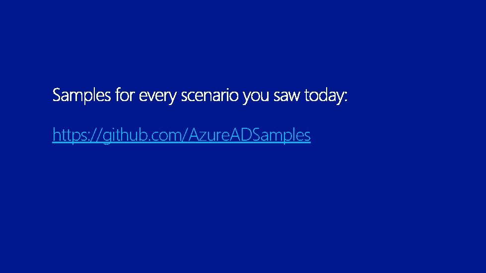 https: //github. com/Azure. ADSamples 