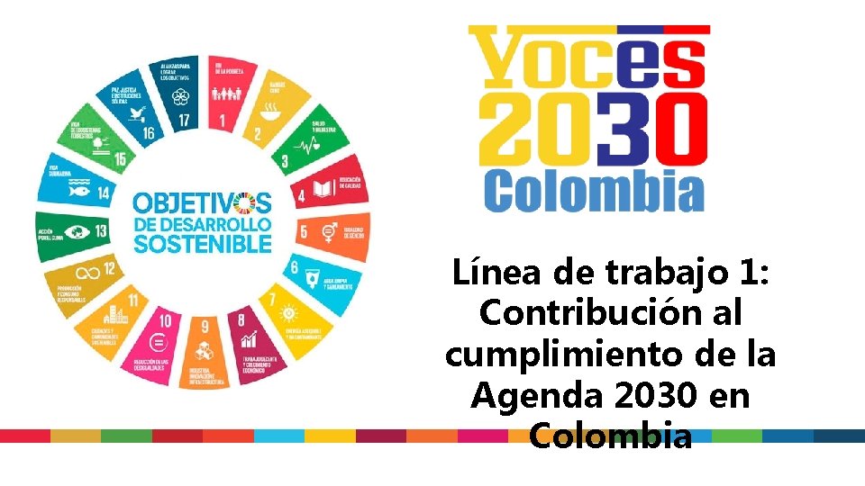 Línea de trabajo 1: Contribución al cumplimiento de la Agenda 2030 en Colombia 