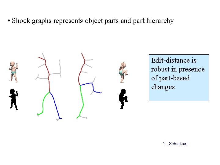  • Shock graphs represents object parts and part hierarchy Edit-distance is robust in