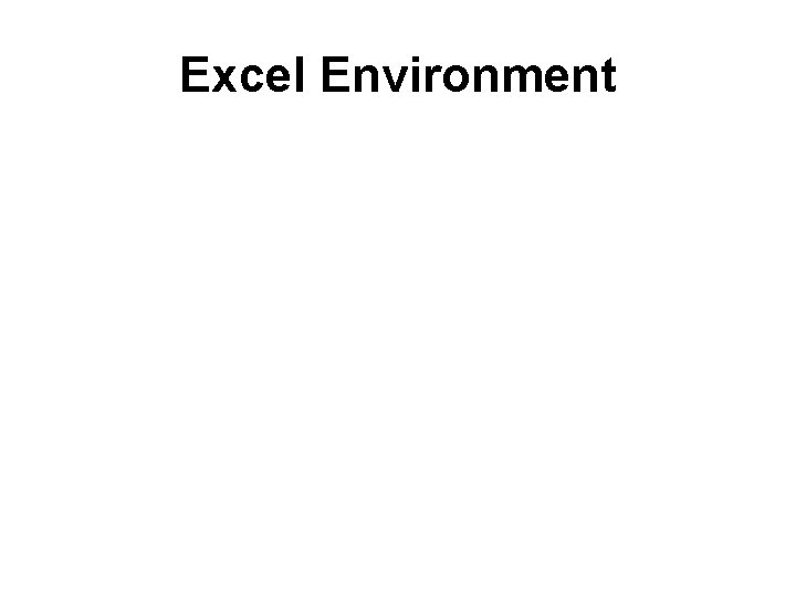 Excel Environment 