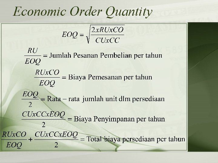 Economic Order Quantity 