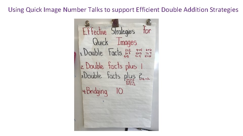 Using Quick Image Number Talks to support Efficient Double Addition Strategies 