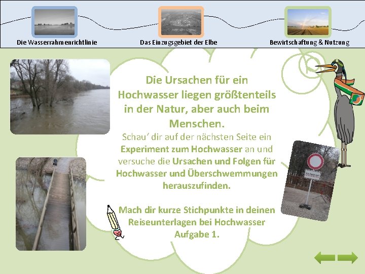 Die Wasserrahmenrichtlinie Das Einzugsgebiet der Elbe Bewirtschaftung & Nutzung Die Ursachen für ein Hochwasser