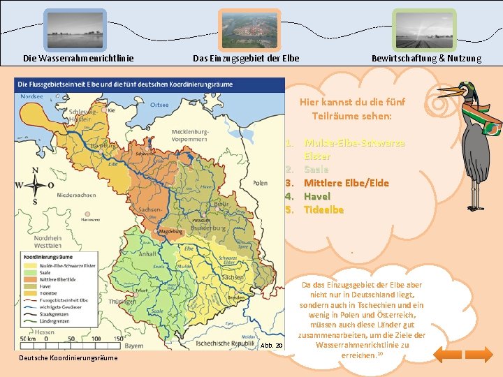 Die Wasserrahmenrichtlinie Das Einzugsgebiet der Elbe Bewirtschaftung & Nutzung Hier kannst du die fünf