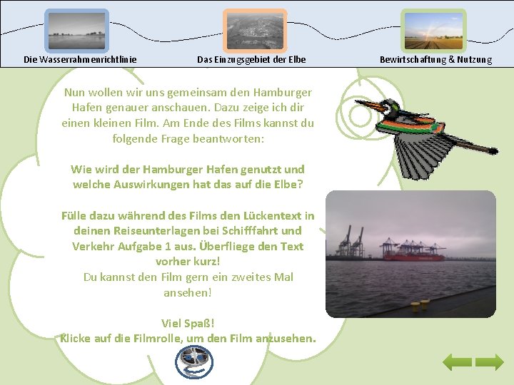 Die Wasserrahmenrichtlinie Das Einzugsgebiet der Elbe Nun wollen wir uns gemeinsam den Hamburger Hafen