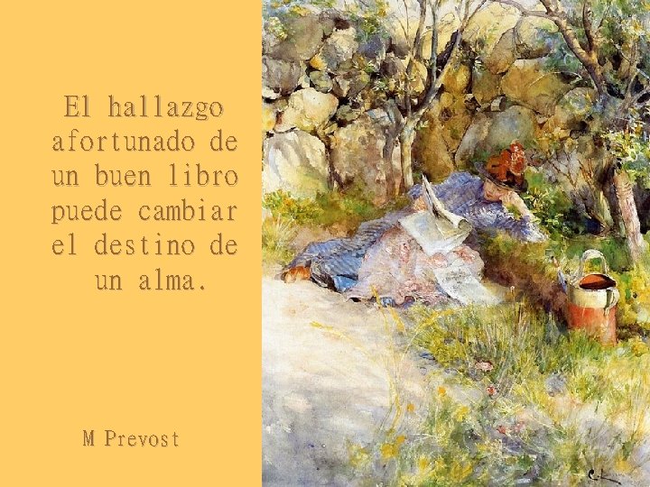 El hallazgo afortunado de un buen libro puede cambiar el destino de un alma.