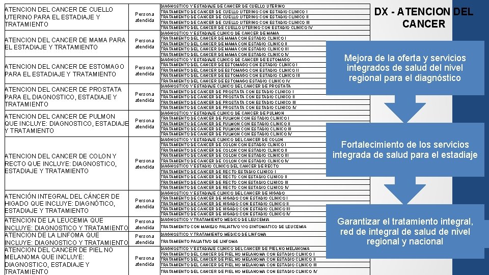 ATENCION DEL CANCER DE CUELLO UTERINO PARA EL ESTADIAJE Y TRATAMIENTO Persona atendida ATENCION