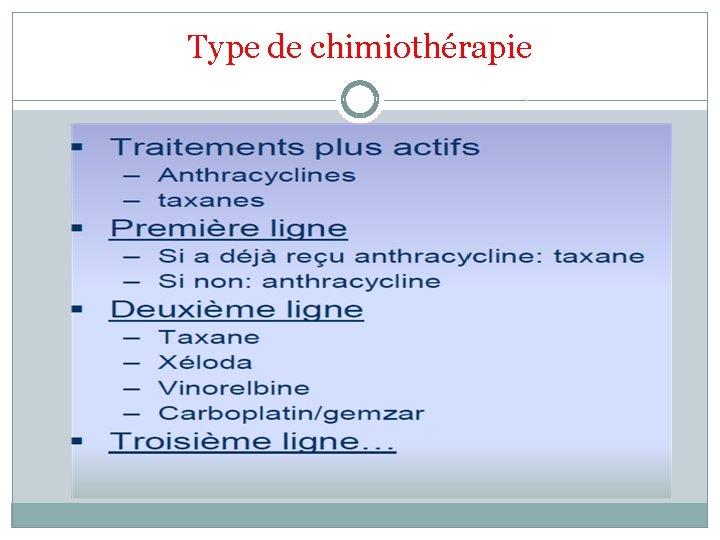 Type de chimiothérapie 