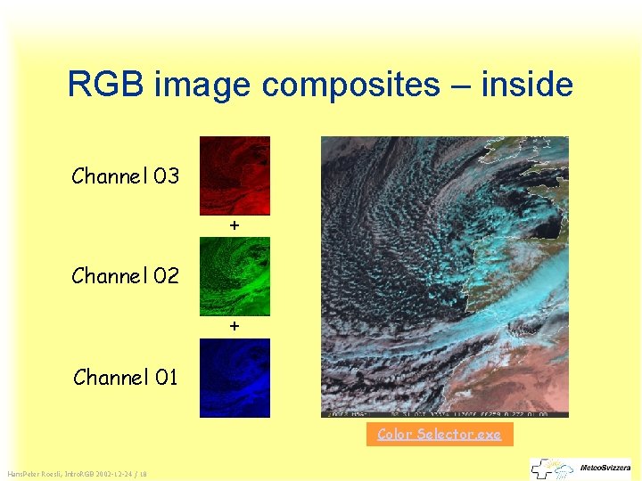 RGB image composites – inside Channel 03 + Channel 02 + Channel 01 Color