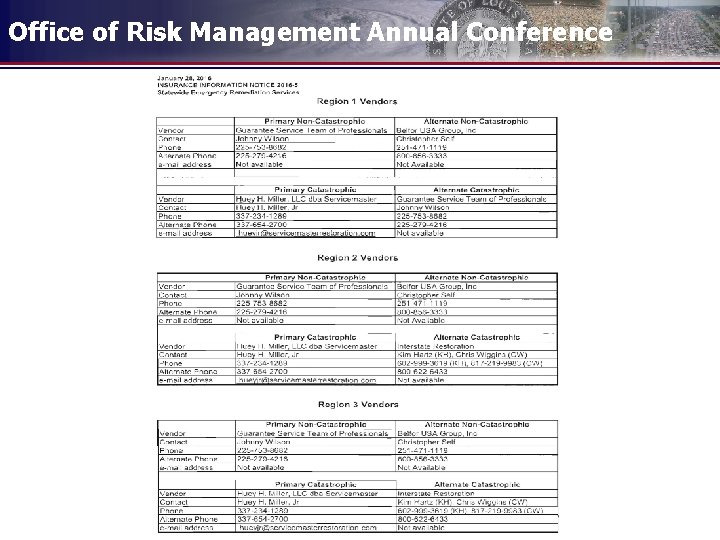 Office of Risk Management Annual Conference 
