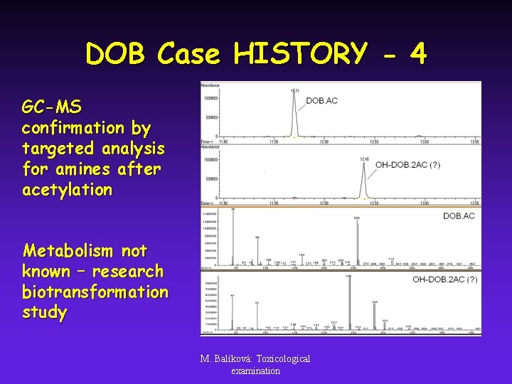 DOB Case HISTORY - 4 GC-MS confirmation by targeted analysis for amines after acetylation