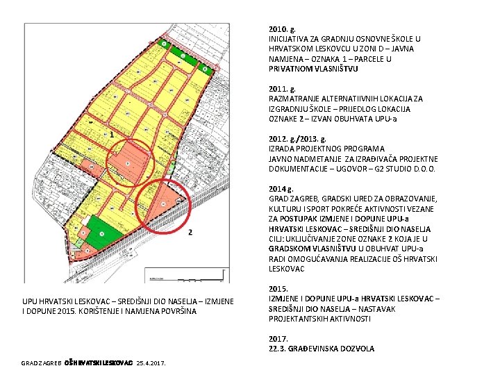 2010. g. INICIJATIVA ZA GRADNJU OSNOVNE ŠKOLE U HRVATSKOM LESKOVCU U ZONI D –