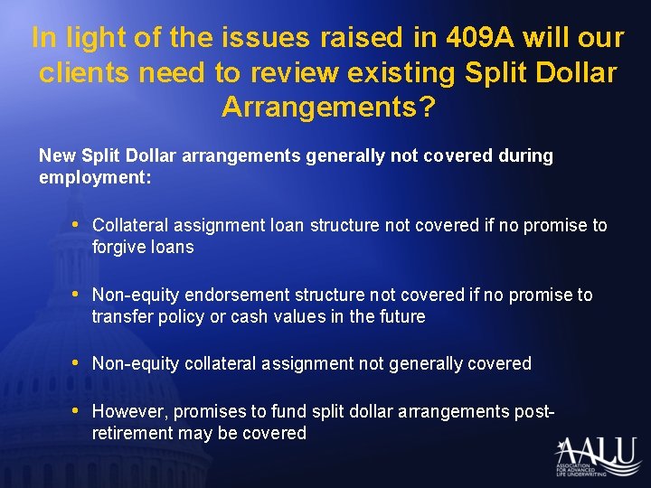 In light of the issues raised in 409 A will our clients need to