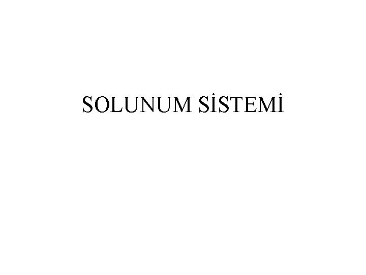 SOLUNUM SİSTEMİ 