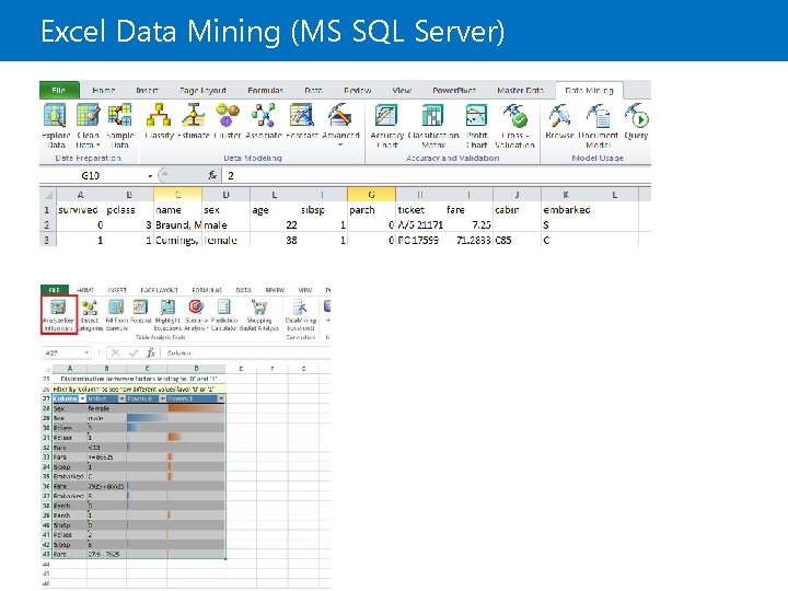 Excel Data Mining (MS SQL Server) 