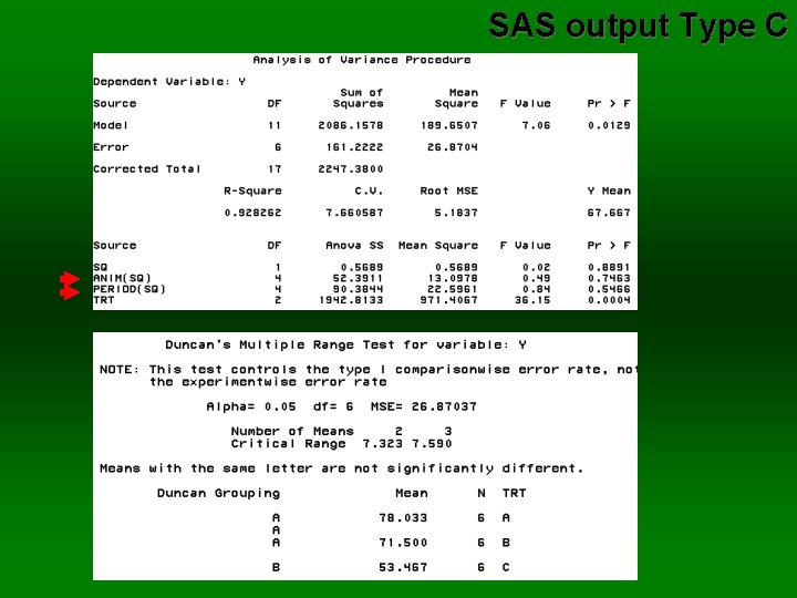 SAS output Type C 