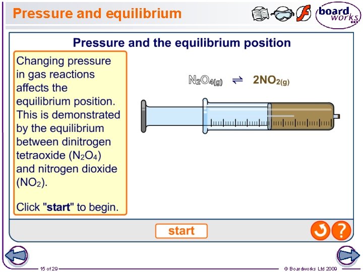 Pressure and equilibrium 15 of 29 © Boardworks Ltd 2009 