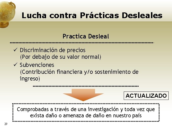 Lucha contra Prácticas Desleales Practica Desleal ü Discriminación de precios (Por debajo de su